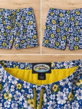 🌴 Tommy Bahama Blue Floral Drawstring Swim Shorts 🌴